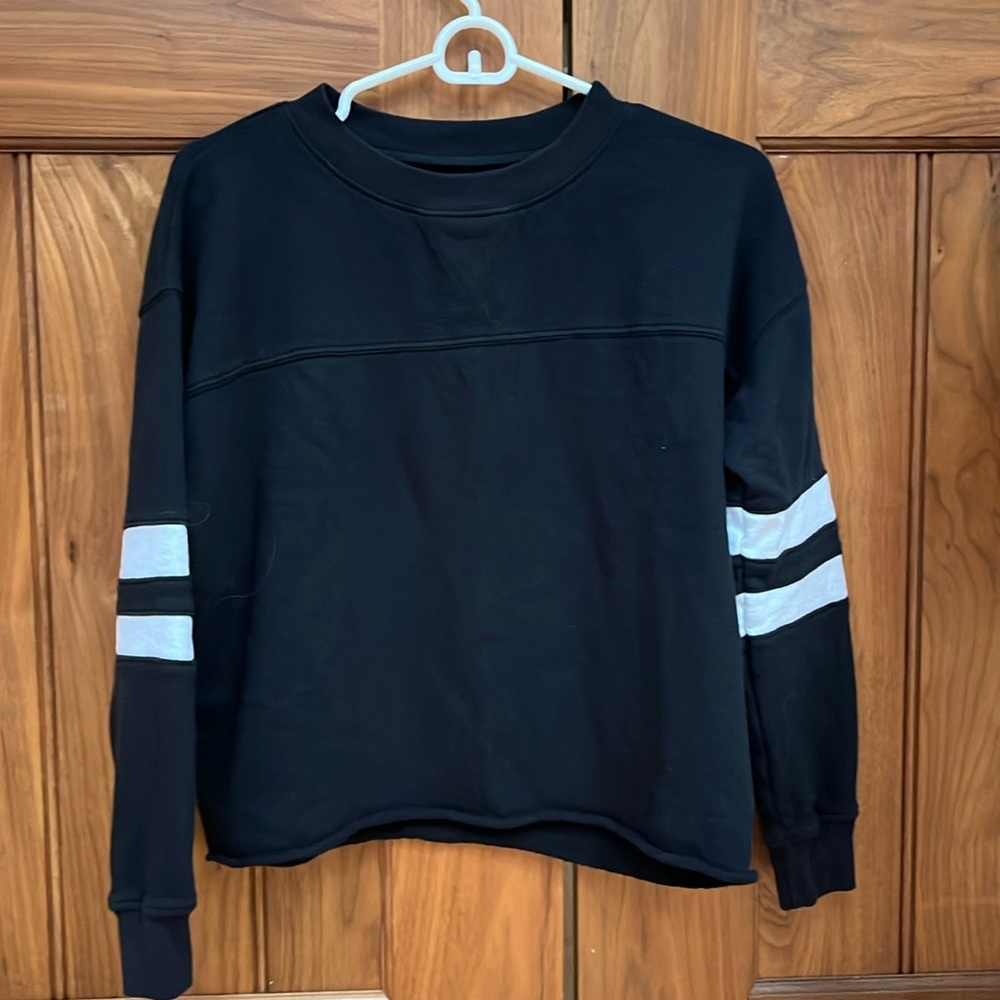 Year of ours varsity striped sweatshirt size xs black